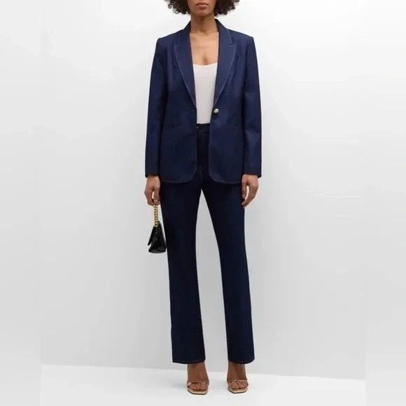 Elie Tahari Denim - Elie Tahari womens The Gavi Slit Knit Jeans size 2 Midnight Blue 31" inseam $295